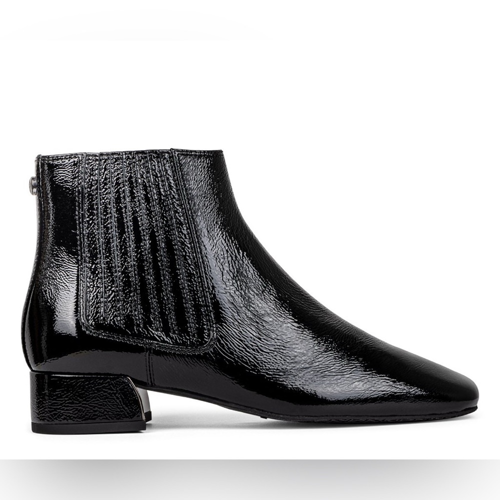 Black Patent Leather Ankle Boots